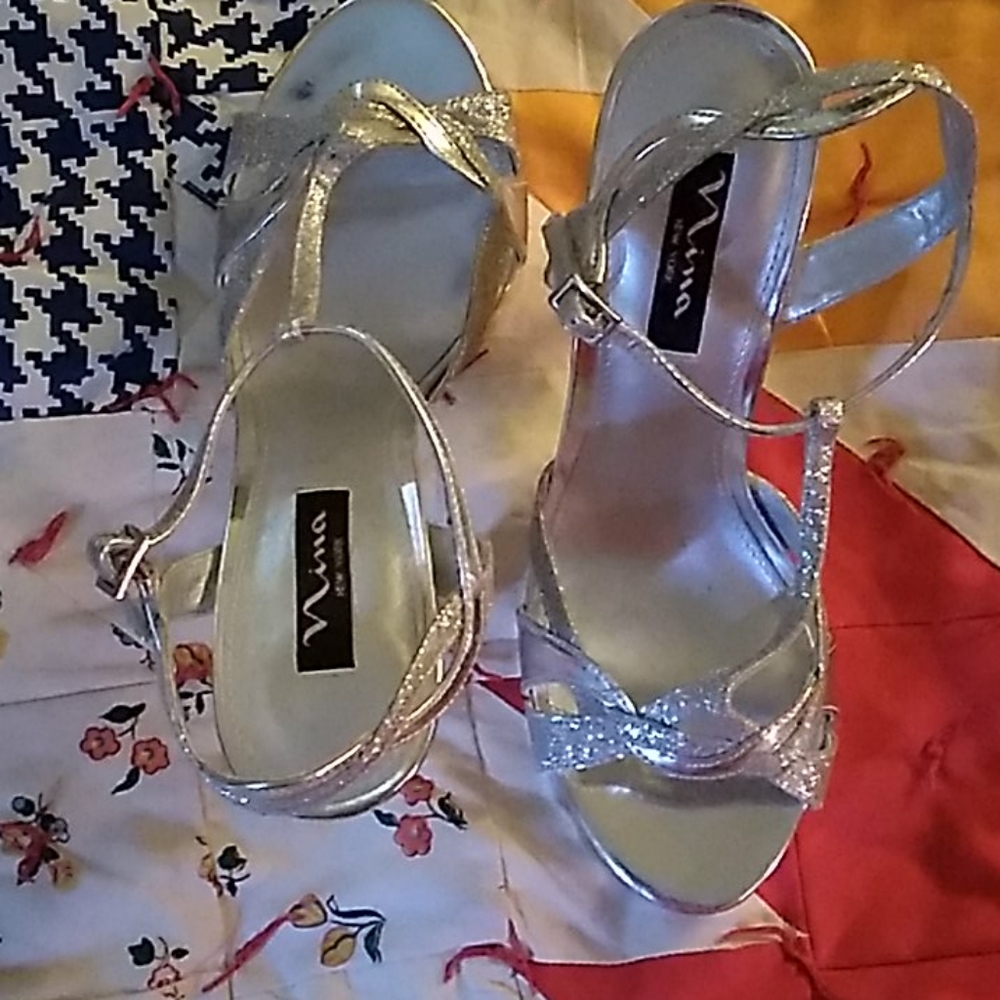 Silver High Heels by Nina